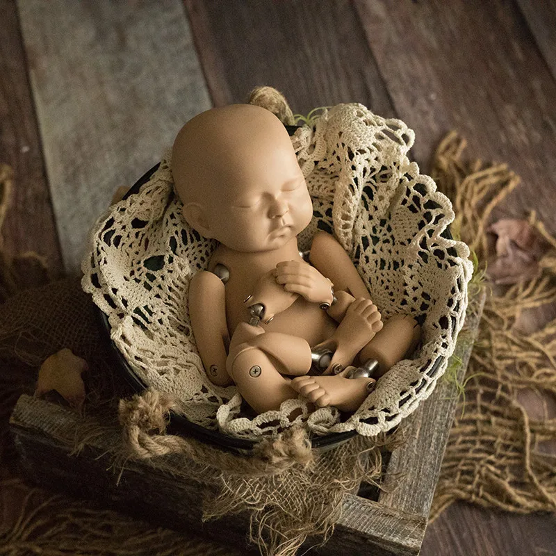 Accesorios de fotografía para bebés recién nacidos, accesorios de estudio para bebés, Cubo de hierro con patrón Retro Para Sesión de recién nacidos