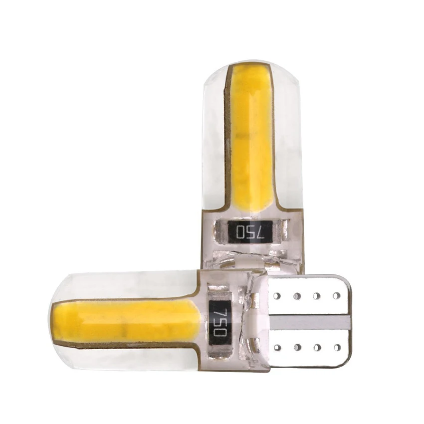 2 buah/lot lampu ekor mobil LED T10 COB 6-SMD bohlam lampu mobil 12V untuk lampu samping Wedge mobil lampu peta pintu kubah parkir samping