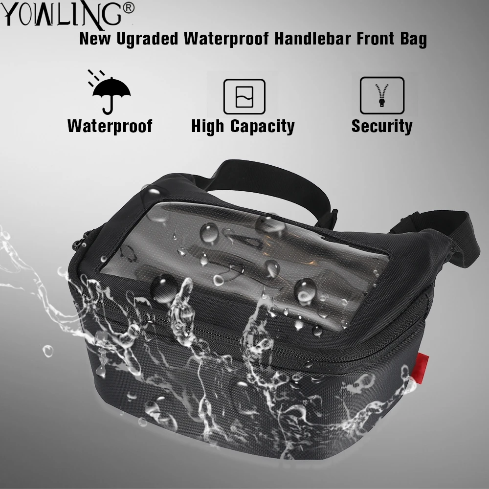 2021 NEW Black Motorcycle Fork Bag Waterproof Motorbike Handlebar Saddle Bag Front Storage Tool Pouch Multi-functional Waist Bag