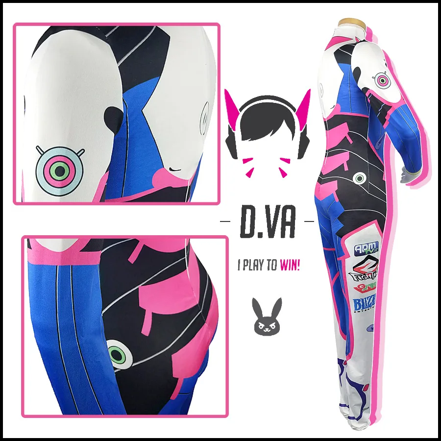 D.Va Cosplay Costumes Dva Set Song Hana Siamese Cos Jumpsuits Tights Woman's Halloween Party Dress Overwatch Role Play Suit