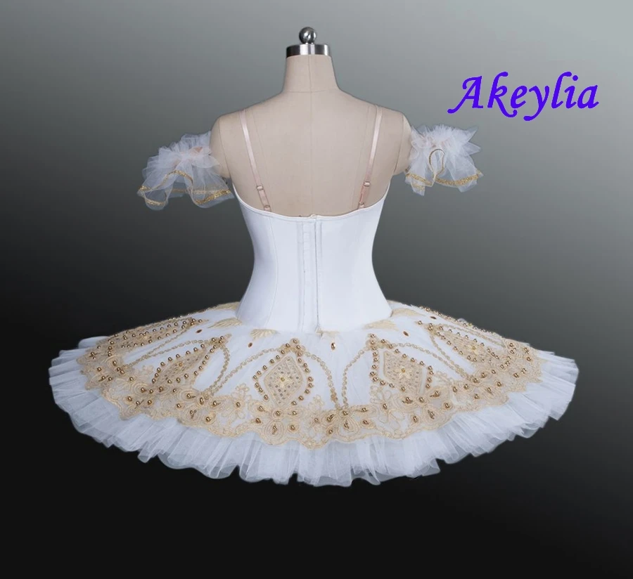 White Gold Fairy Doll Pancake Platter Performance paquita tutus Professional Tutu Women Classical Ballet Stage Costume Kids