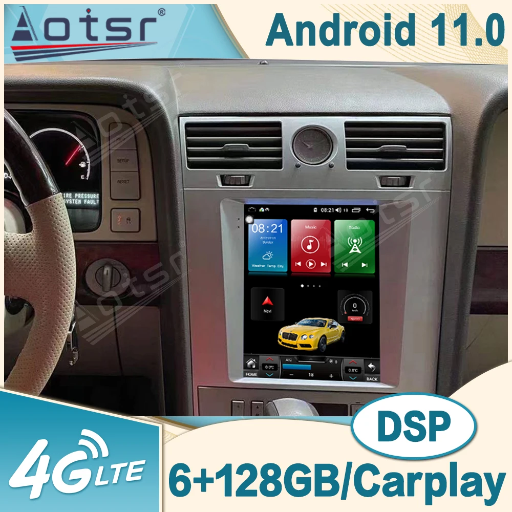 

6+128G Android For Lincoln Navigator 2005 - 2009 Car Radio GPS Navigation Video Multimedia Player Stereo receiver Unit 2DIN DSP