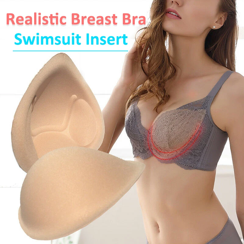 1 Pair Falsies Realistic Strap Sponge Breast Forms Fake Boobs Swimsuits Insert Enhancer Bra Cosplayer Bra