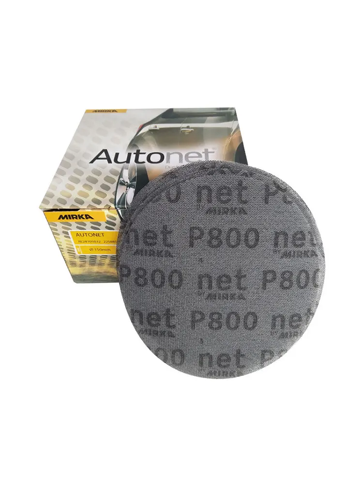 50Pcs 6 Inch 150 mm Aluminum Oxide Dust-Free And Anti-Blocking Abrasive MIRKA Sandpaper Mesh Disc Sandpaper Car Surface Sanding