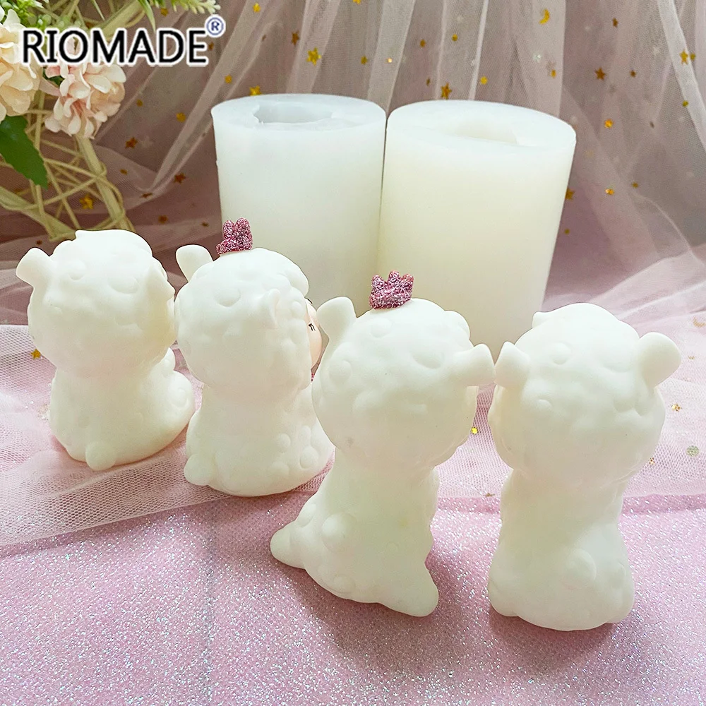 4 Styles 3D Sheep Silicone Mold For Cake Decorating Tools Candle Making Dessert Cake Molds Form Plaster Decoration Mould S0661YT