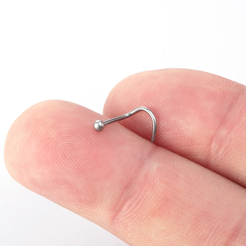 10 Stück Edelstahl Nasenstecker Set Nasenpiercing Set Nasenring Nariz Knochen Ohrstecker Schrauben für Mann Frauen Nasenloch Körperschmuck 20G – Detail 4