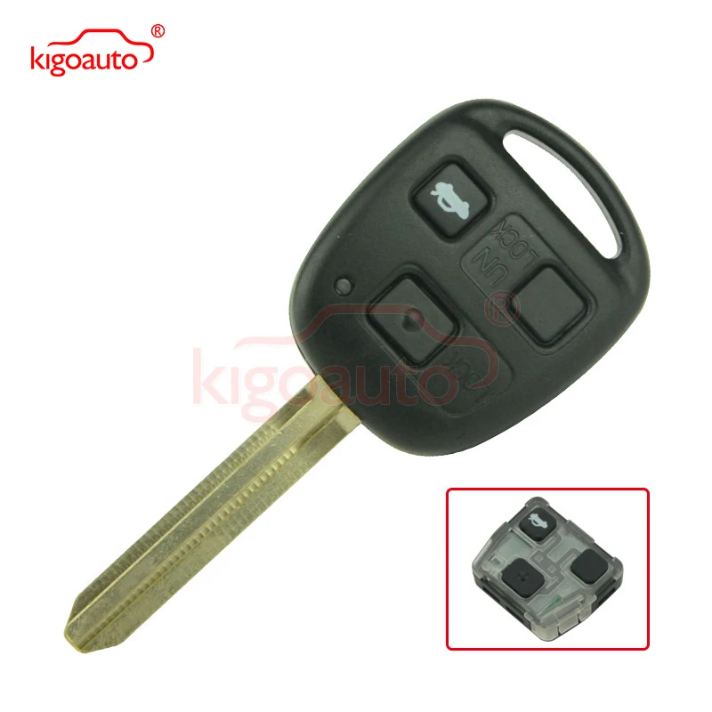 

Kigoauto Car Remote Key 3 Button TOY43 Blade 315mhz 434mhz 304mhz for Toyota Land Cruiser FJ Cruiser Prado 2004-2009