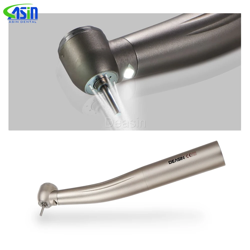 Dental Optical Fiber led Turbine high Speed handpiece dentistry 45 degree standard mini torque head for K quick coupler