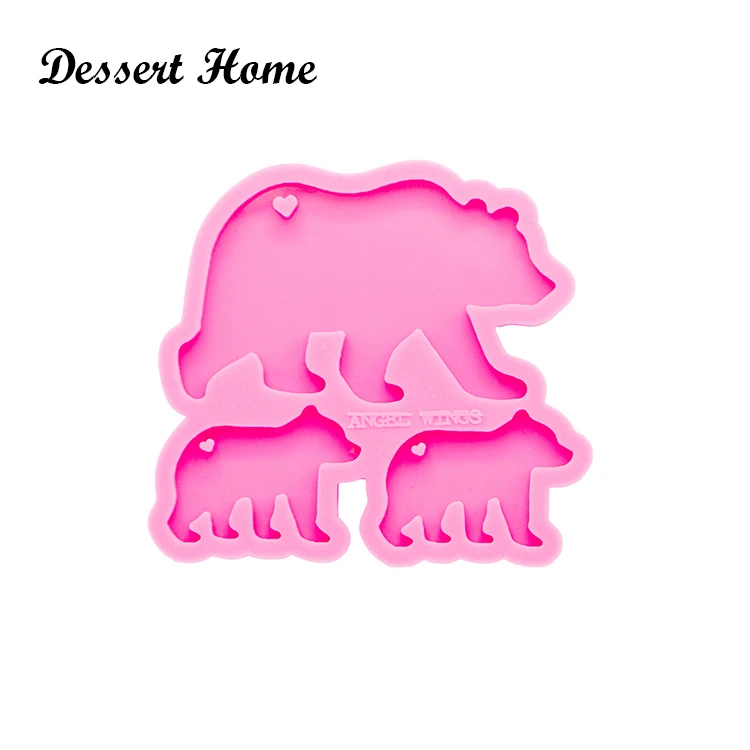 DY0056 DIY Bear family epoxy resin molds Mother bear and baby mold for keychains jewelry