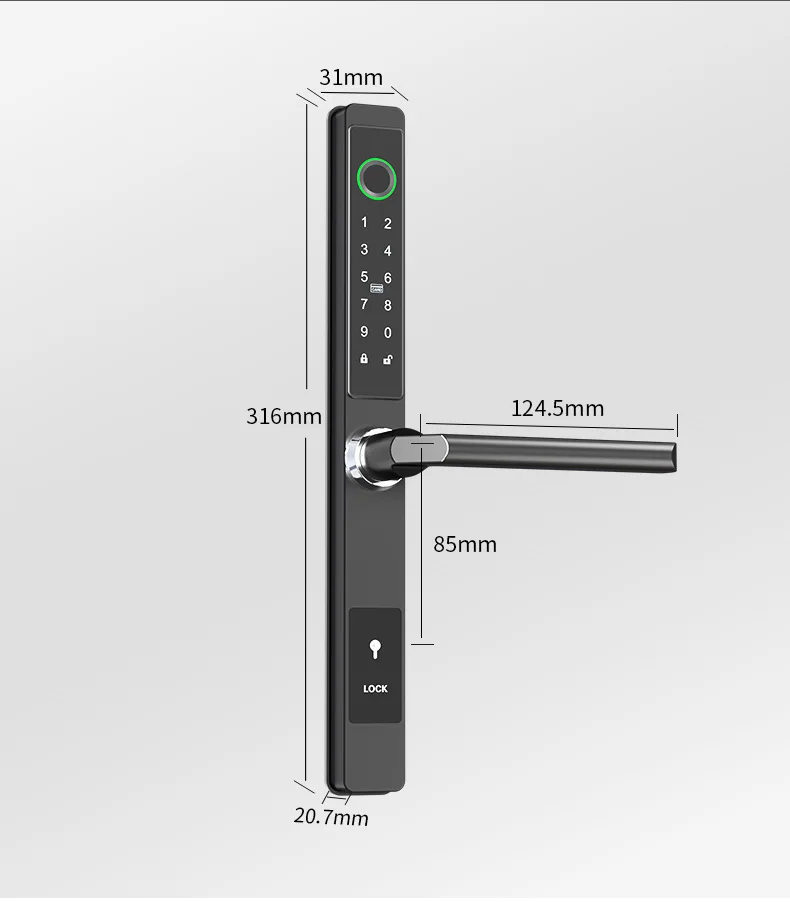 Neuankömmling, europäischer Standard, superschlank, für Zuhause, Wohnung, Büro, intelligentes Fingerabdruck-Digital-Türschloss mit 3585 4585 6085 Moritse – Detail 10