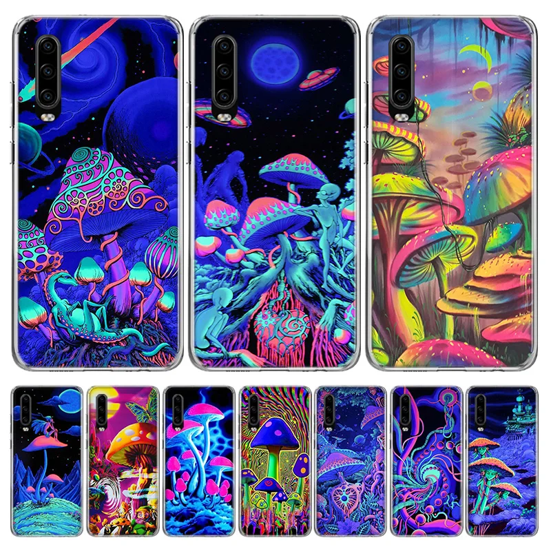 Weird Mushroom Psychedelic Silicon Call Phone Case For Huawei P30 P20 P40 P50 P10 Mate 20 30 40 10 Lite Pro Casing Customized