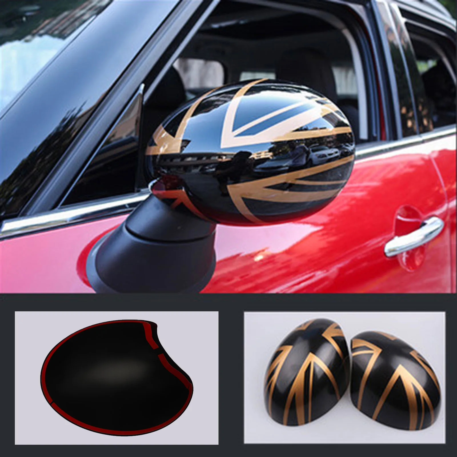 2pcs Door Rear View Mirror Covers Stickers Car-styling For Mini Cooper S Clubman Countryman Paceman R55 R56 R57 R58 R60 R61