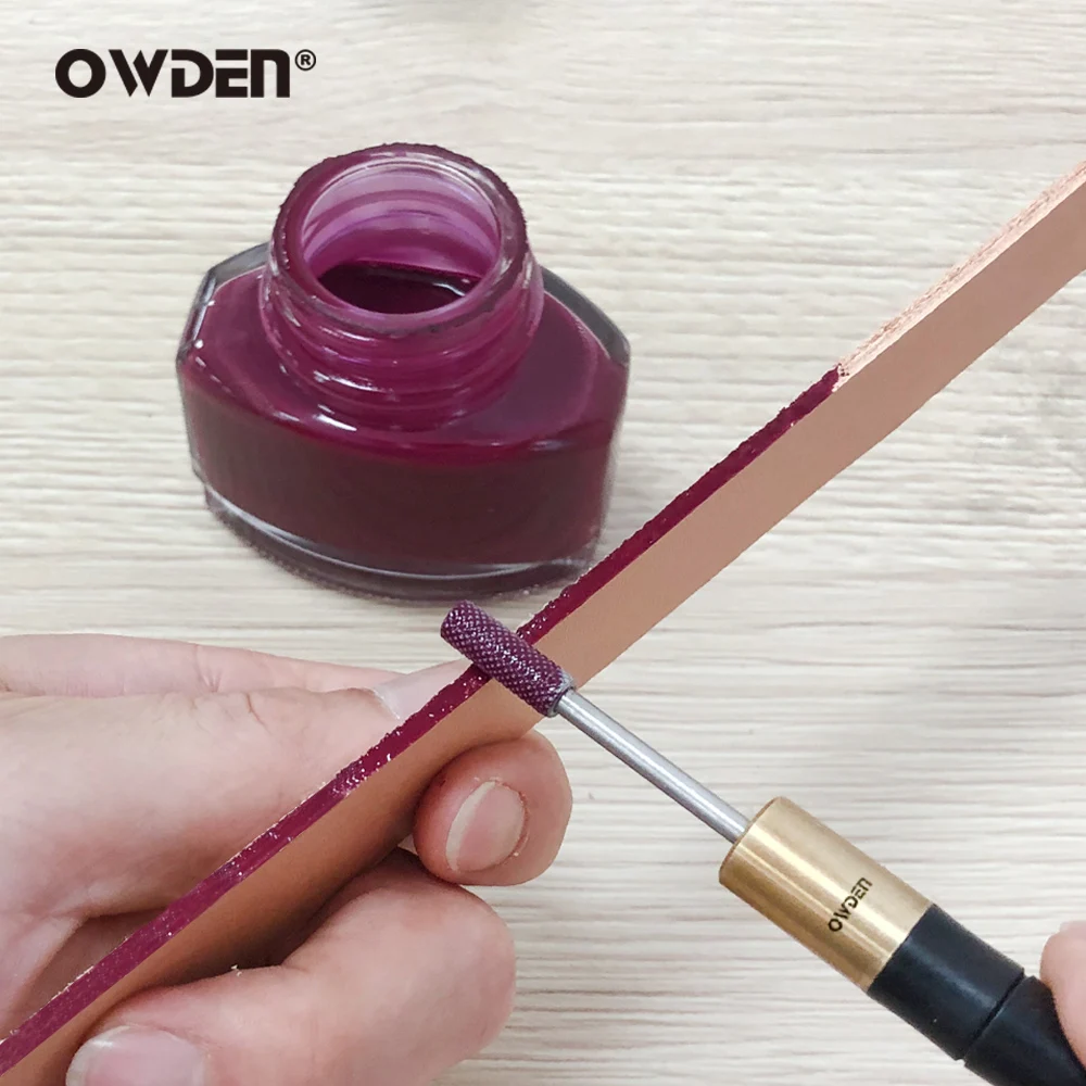 OWDEN skórzana krawędź Roller Dye Pen kolorowa krawędź Roller aplikator niezbędna skórzana krawędź narzędzie do drukowania dla rzemiosła skórzanego