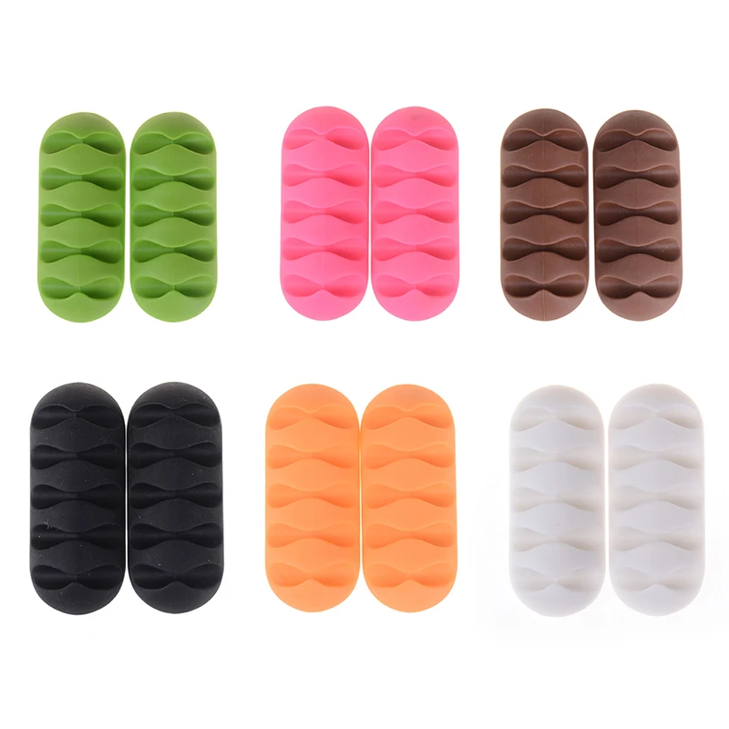 Nuovo prodotto 2 pezzi/set dell'organizzatore di cavi da scrivania cavo in Silicone autoadesivo caricatore USB cavo avvolgicavo cavo dati morsetto
