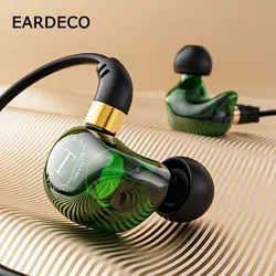 EARDECO HiFi Wired Headphones Heavy Bass In-ear Headphone Headset with Mic Earphone Sport Wire Phone Earbud Headset Stereo