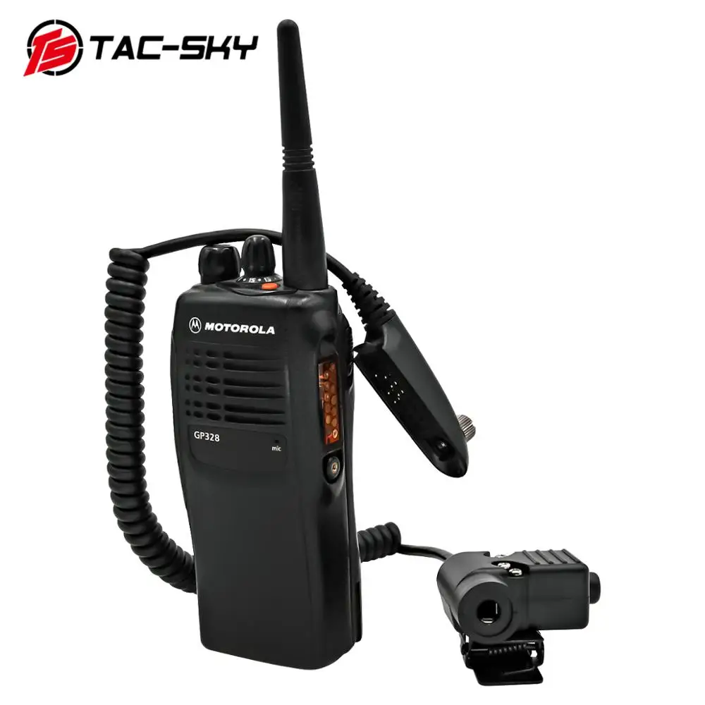 TS TAC-SKY Military Tactical PTT U94 PTT Adapter For Motorola GP328 PRO5150 GP338 PG380 GP680 Radio Walkie Talkie Headset