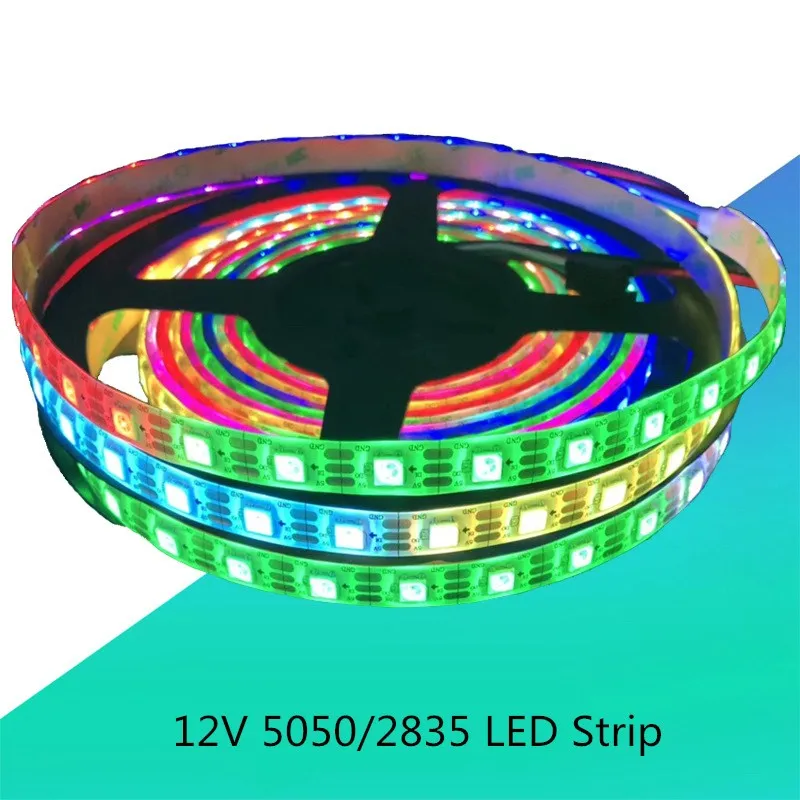 12v strip Waterproof led light tape 2835 5050 RGB No-Waterproof 5 10 M Diode Flexible strip lamp 60LED/M RGB Led Strip