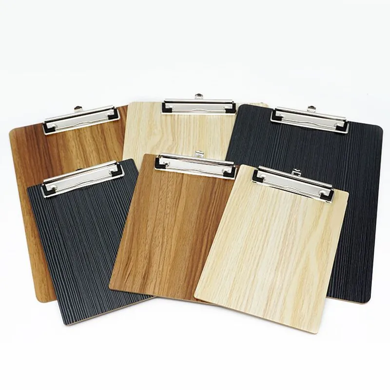 Portapapeles de madera A4 para menú, tablero de escritura con Clip de papel, tamaño de carta, para restaurante, cafetería, menú o recibo