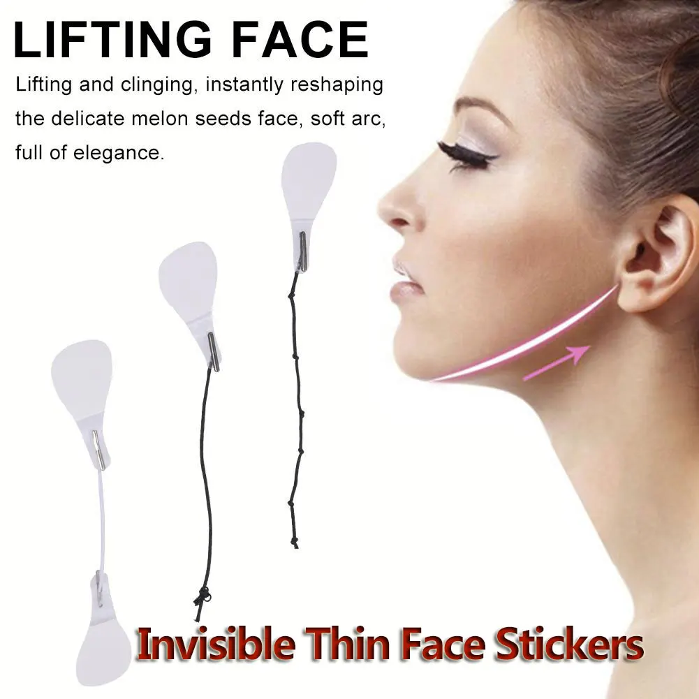 40Pcs Invisible Thin Face Stickers Face Lifting Patches Thin Face Chin Lift Tape V-Shape Face Lift Up Fast Chin Adhesive Tape