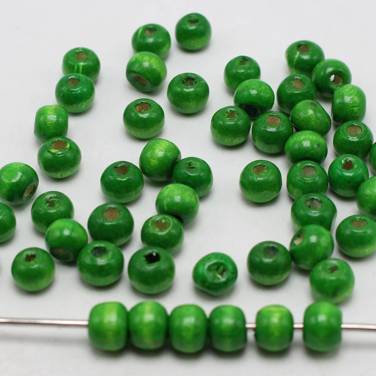 500 Green 8mm Round Wood Beads~Wooden beads