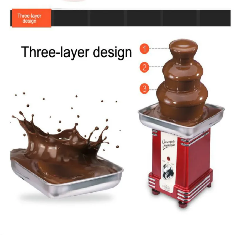 Three Floors Chocolate Fountain Commercial Household Waterfall Machine DIY Mixer Melting Tower Child chocolate melting machine images - 6