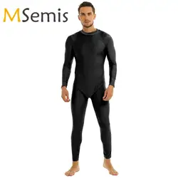 Mens Gymnastics Ballet Leotards Dance Practice Costume Cycling Full Unitard Bodysuit Long Sleeve Yoga Stage Performance Jumpsuit