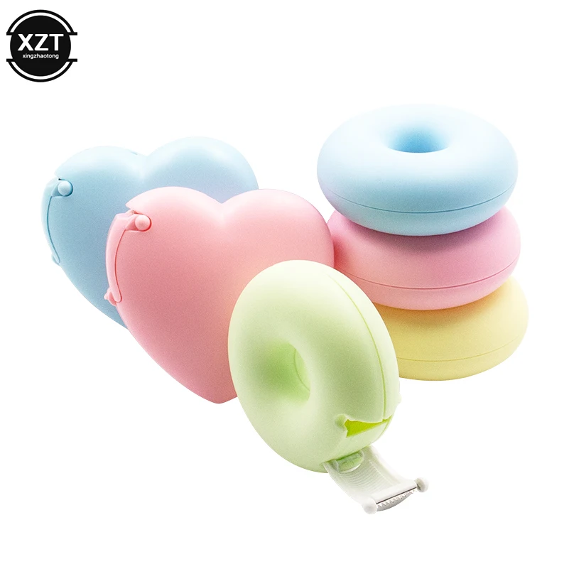 Newest Candy Color Masking Tape Cutter Design Of Love Heart/Donut Shape Washi Tape Cutter Office Tape Dispenser School Supply