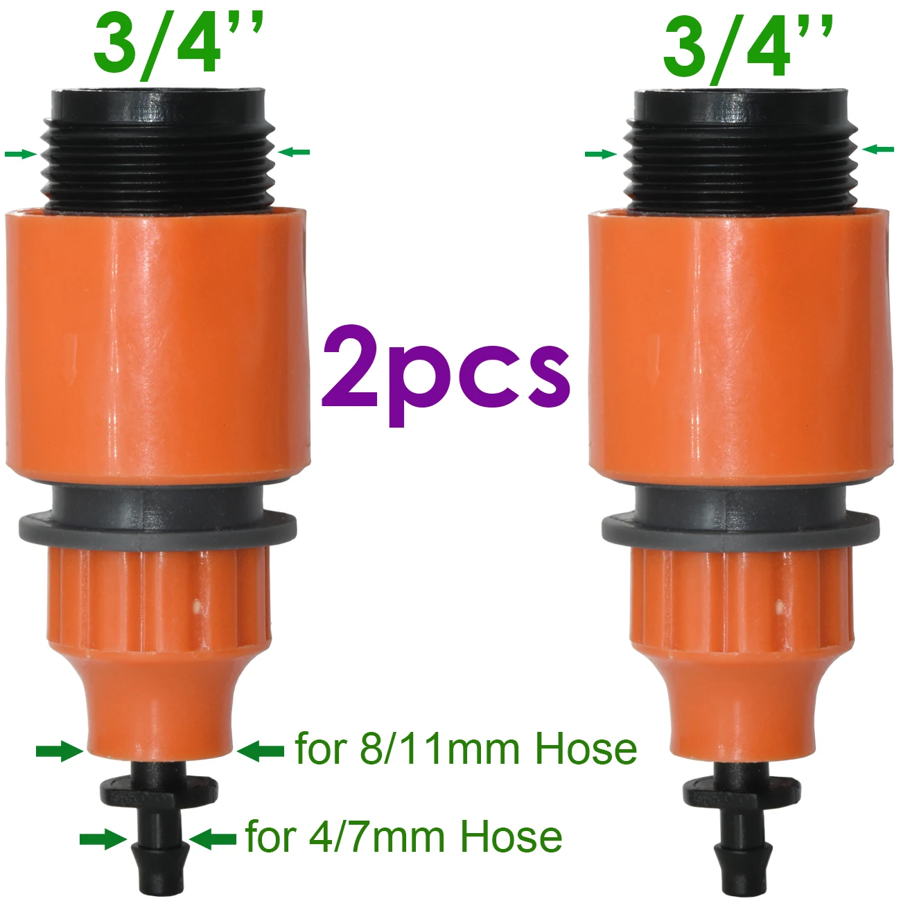 Sprcycle 2 sztuk Tap Adapter 1/4 \'\'3/8\'\' Barb podlewanie złącze szybkie złącze do 4/7mm 8/11mm nawadniania kropelkowego ogród cieplarnianych