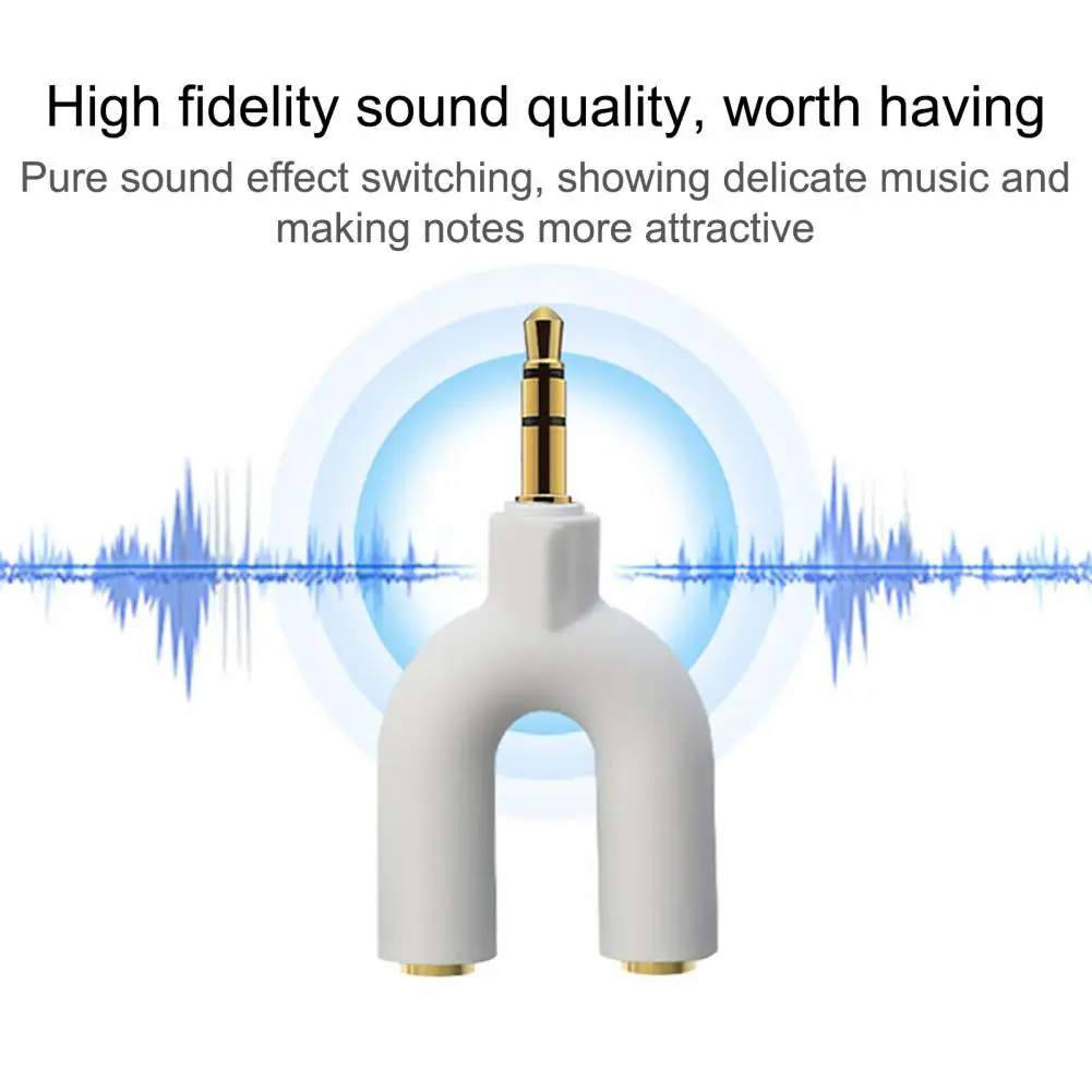 Bluelans U3 محول صوت عملية نقل سريع المعادن 1 ذكر إلى 2 أنثى 3.5 مللي متر جاك الفاصل لسماعة