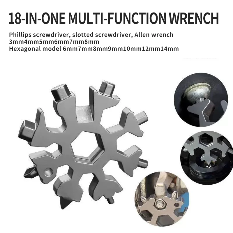 Hex wrench Multifunctional snow wrench multi-purpose universal tool portable and portable hexagonal carbon steel plate hand