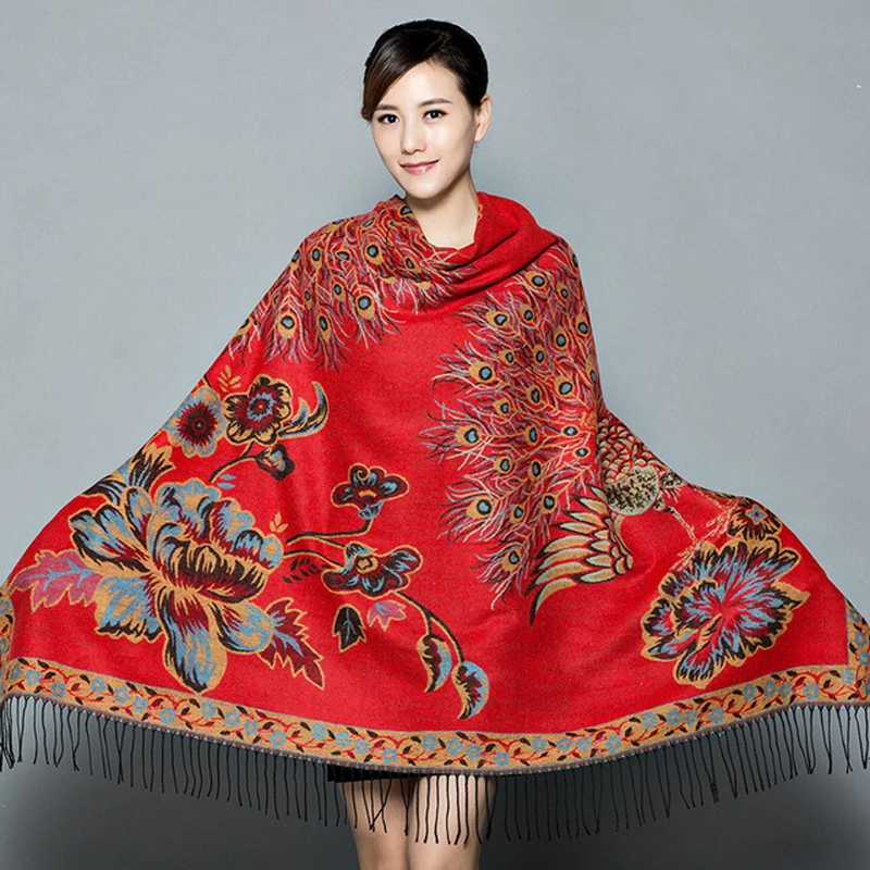 

Square Scarf Brand New Designer Oversize Women's Ethical Style Cashmere Thick Shawls Female Pashmina Printing Travel Warps