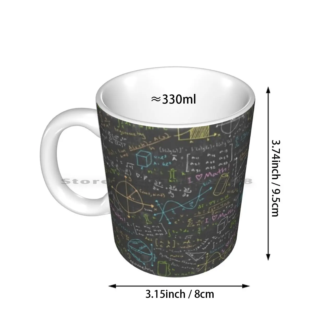 Math Lessons Ceramic Mugs Coffee Cups Milk Tea Mug Math Geek Nerd Geeky Nerdy Mathematician Science Scientist Cool Chalkboard