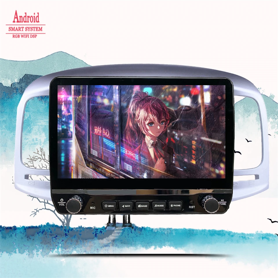 Car Radio Video Audio A/V Tape For Hyundai Accent 2006 2008 2010 2011 With GPS Navi System 4G Sim WiFi Carplay Android Auto RDS