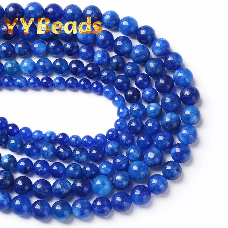 Natural Blue Kyanite Jades Beads For Jewelry Making Round Loose Spacer Beads Diy Bracelet Necklace Accessories 6 8 10mm 15