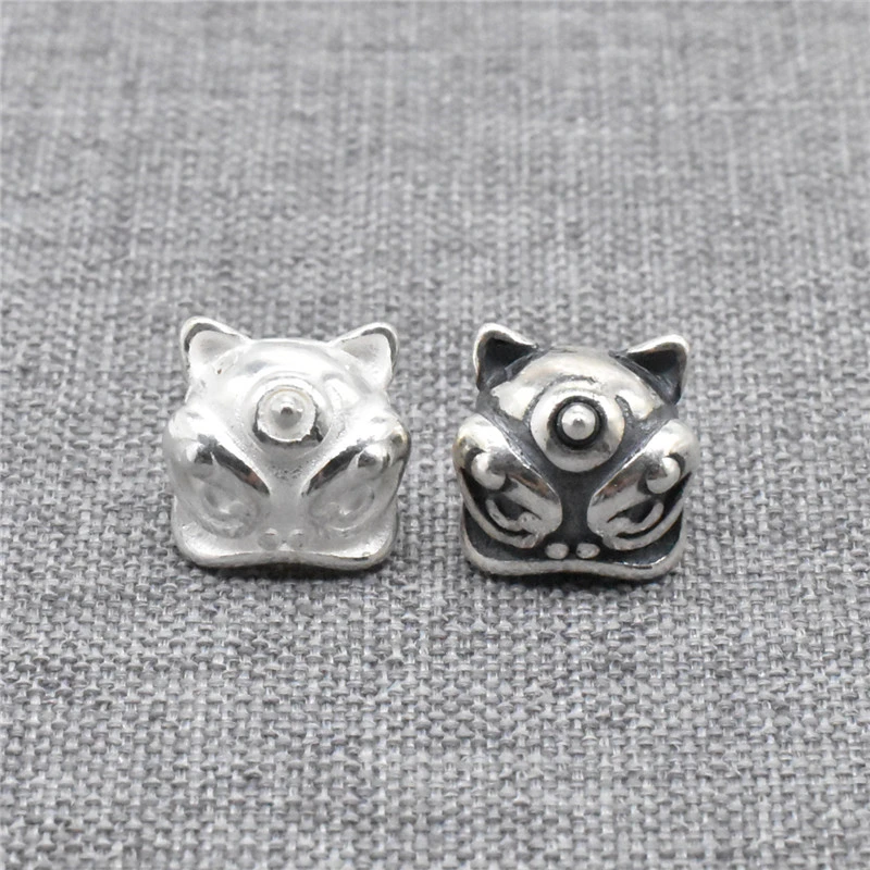 2pcs of 925 Sterling Silver 3 Hole Kylin Pixiu Guru Beads for Chinese Fortune Bracelet Necklace