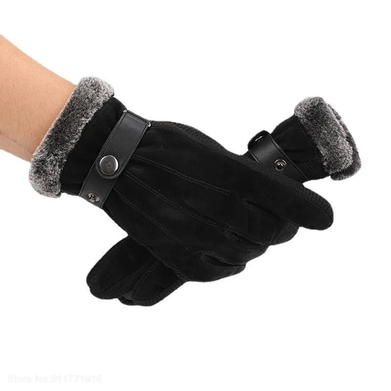 Youpin Men's Winter Gloves Suede Warm Gloves Touch Screen Plus Velvet Men Gloves Fashion Cold Protection Thick Man Outdoor Glove