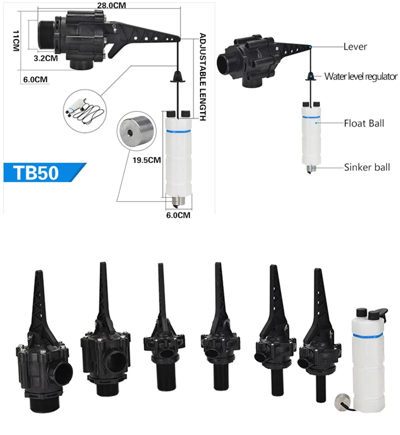 Water tower automatic water output and water stop high and low water level adjustment water pump float valve controller valve