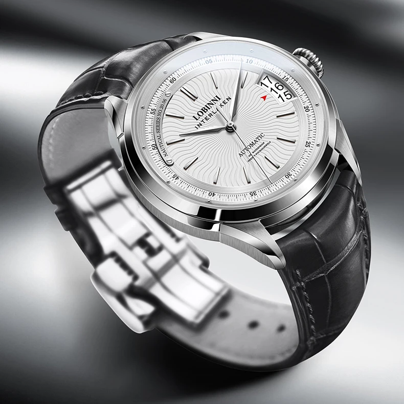 LOBINNI Роскошные часы для мужчин, мужские автоматические часы, водонепроницаемые наручные часы, швейцарские часы, сапфировое зеркало, дата из нержавеющей стали