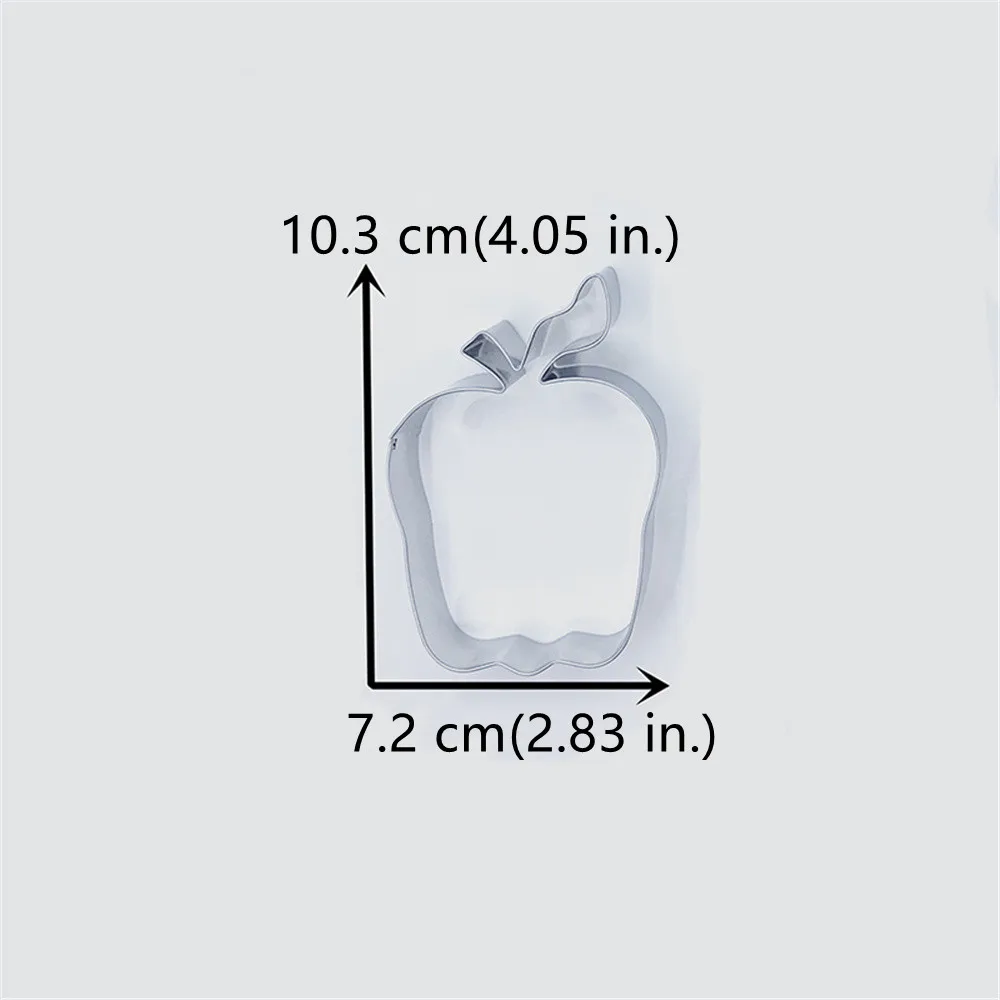 KENIAO Apple Cookie Cutter for Back to School - 7.2 x 10.3 CM - Biscuit Fondant Bread Sandwich Mold - Stainless Steel