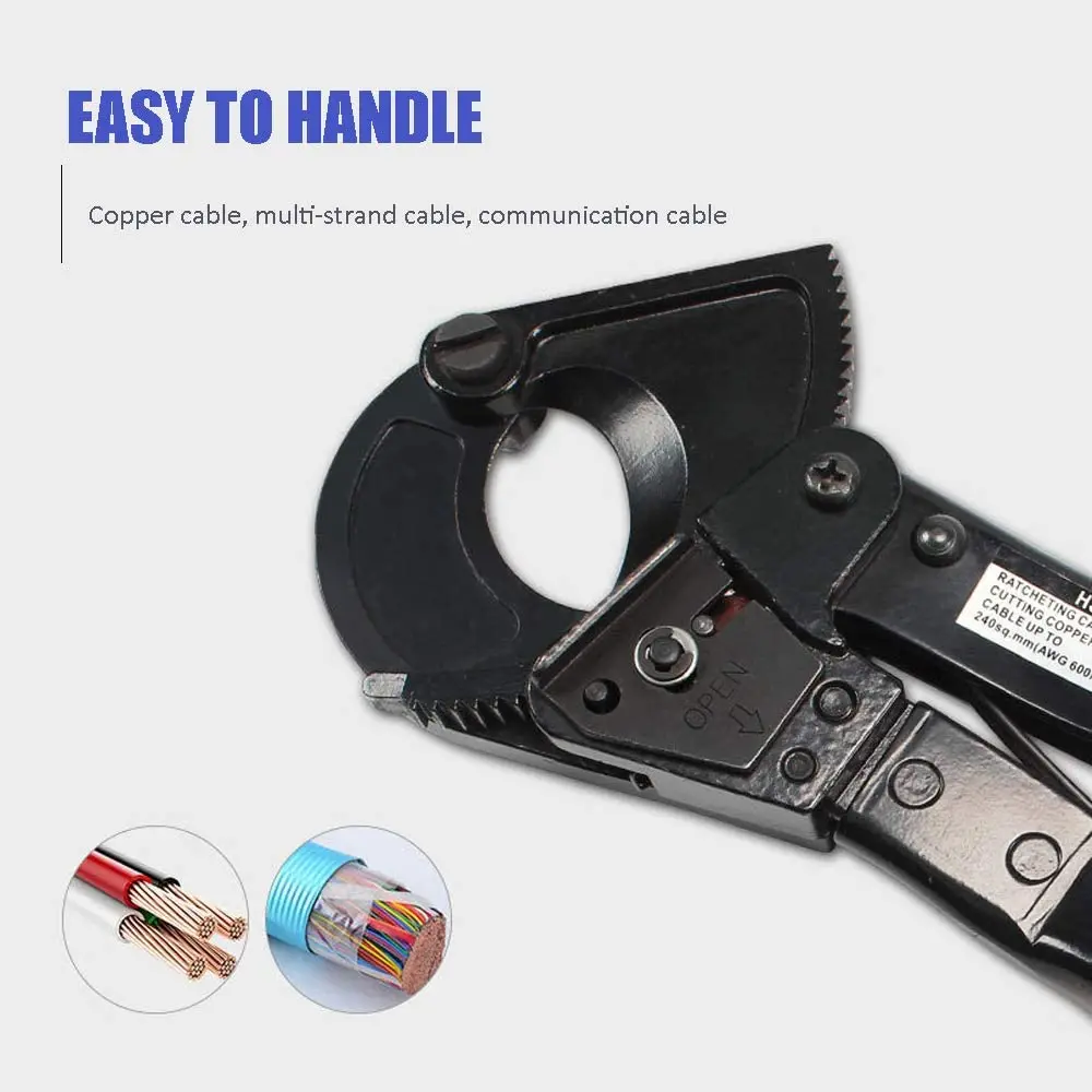 HS-325A 240mm2 Ratcheting Ratchet Cable Cutter Germany Design Wire Cutter Wire Cutter Necessary Household Practical Tool