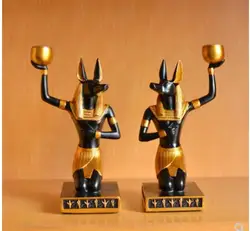 Anubis cão deus casa presentes artesanato resina egípcio senhor escuro anubis estátua deus morto múmia ouro preto collectible estatueta decoração