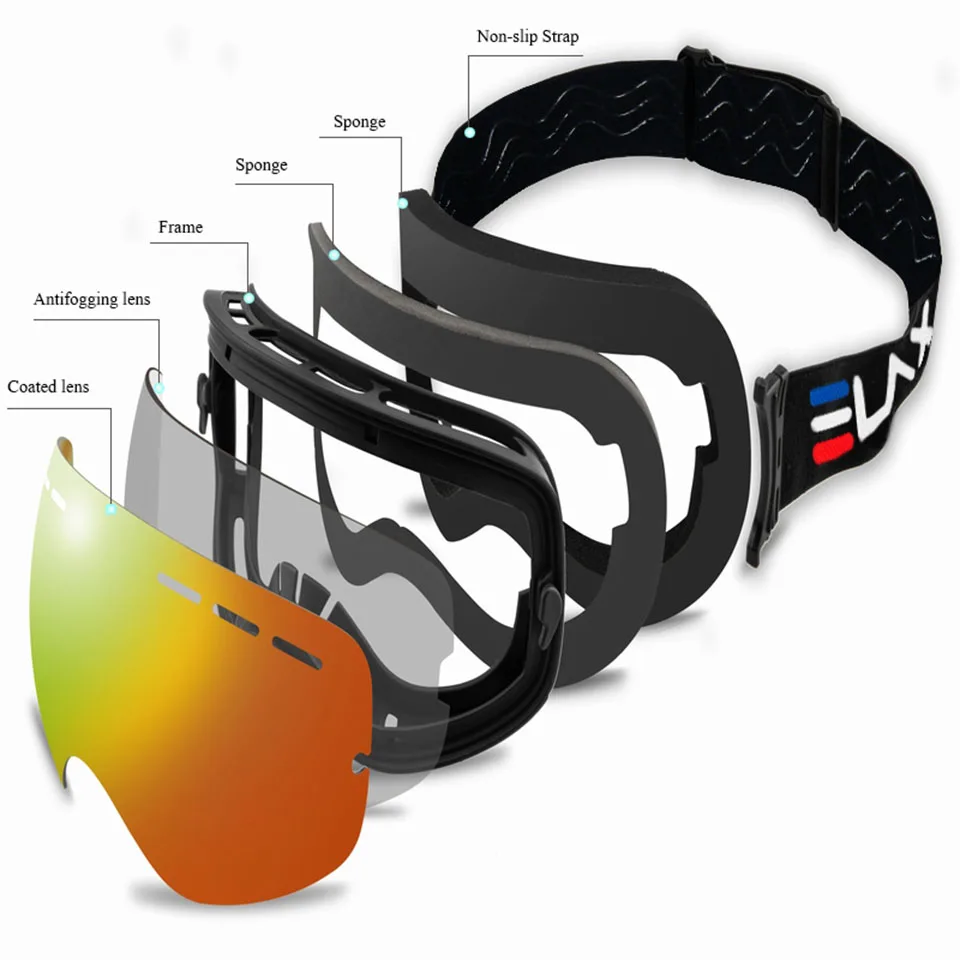 KoKossi Double Layers Ski Goggles Outdoor Sports Anti-Fog Anti-dust Snowmobile Eyewear Unisex Snow Snowboard Glasses Ski Googles