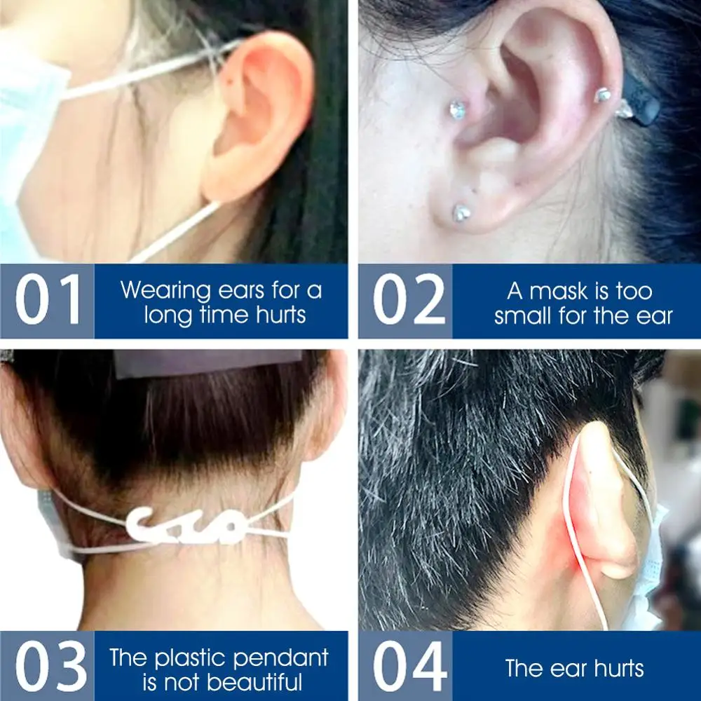 1คู่ซิลิโคนหน้ากากหูหน้ากาก Companion Anti-Leak Anti-Pain ที่มองไม่เห็น Earmuffs รีไซเคิลป้องกันหู artifact