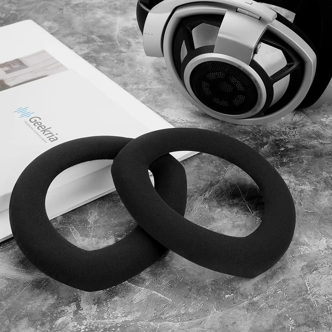 Konfor kadife için yedek kulak pedleri Sennheiser HD800 kulaklık Earpads, kulaklık kulak yastığı onarım parçaları (siyah)