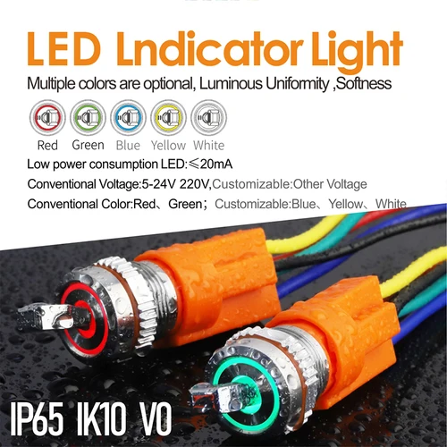 Imagen 2 del producto Interruptor de palanca LANBOO LB16NZ. Cromado/negro óxido de aluminio. Con indicador LED, interruptor de alta corriente de 15A, 1NO1NC/2NO.