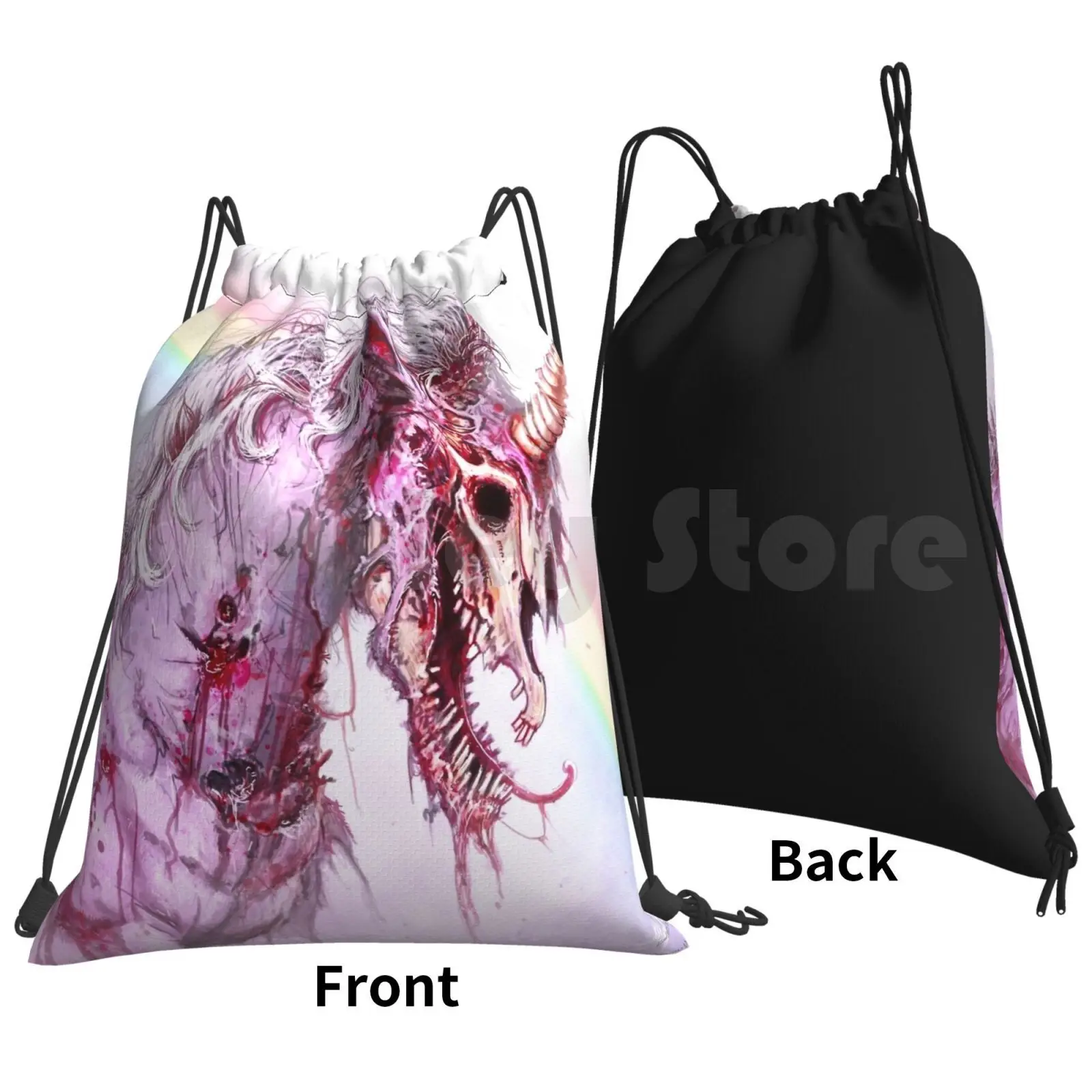 Zombicorn Backpack Drawstring Bags Gym Bag Waterproof Zombie Unicorn Zombicorn Lordnetsua Austen Mengler Deviantart Cool