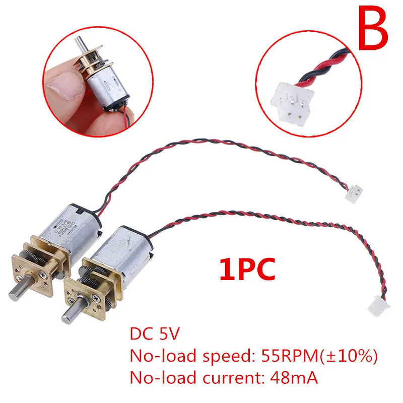 1PC 5V DC / 3-6V Steel Gear N20 Mini Precision Geared Motor D-Axis Speed Reduction Motor