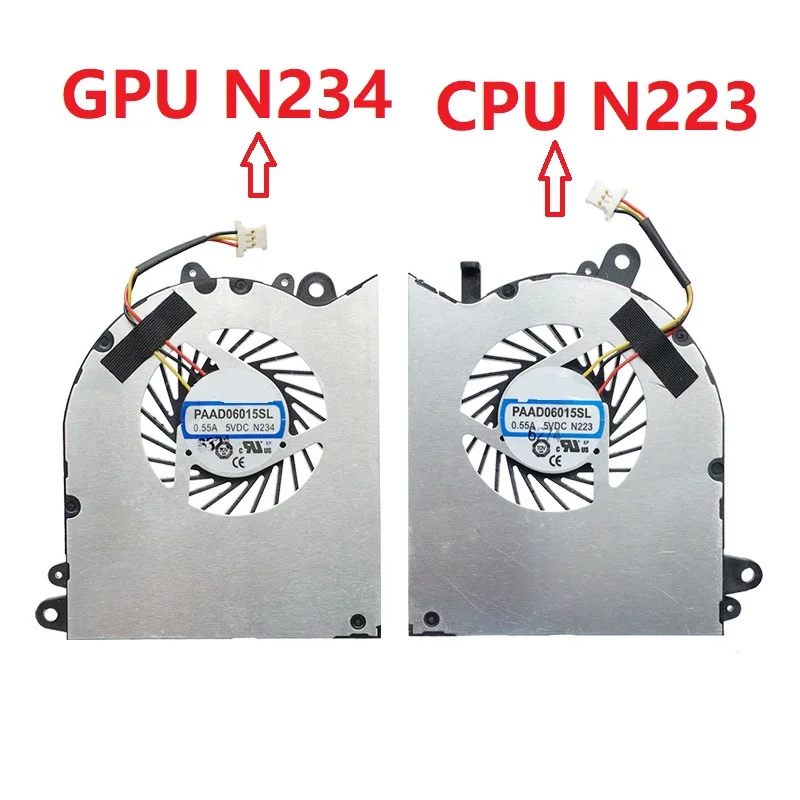 

Laptop CPU GPU FAN For MSI WS60 6QC 2OJ 6QH 6QI 6QJ 7RJ MS-16H1 MS-16H3 MS-16H8 PAAD06015SL N223 PAAD06015SL N234