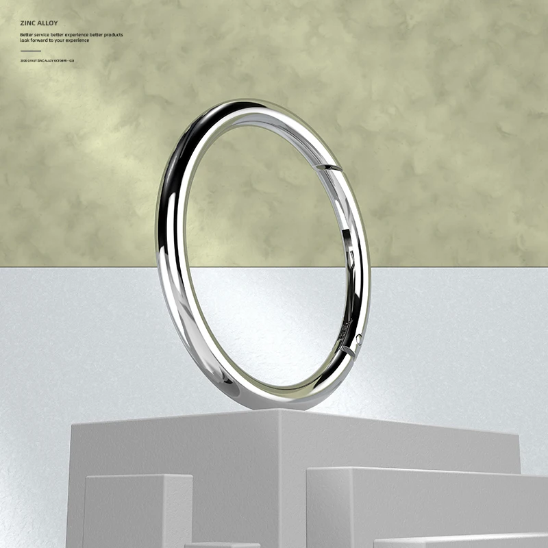 6cm Silver Metal Keychain with 1 Big + 9 Small Rings