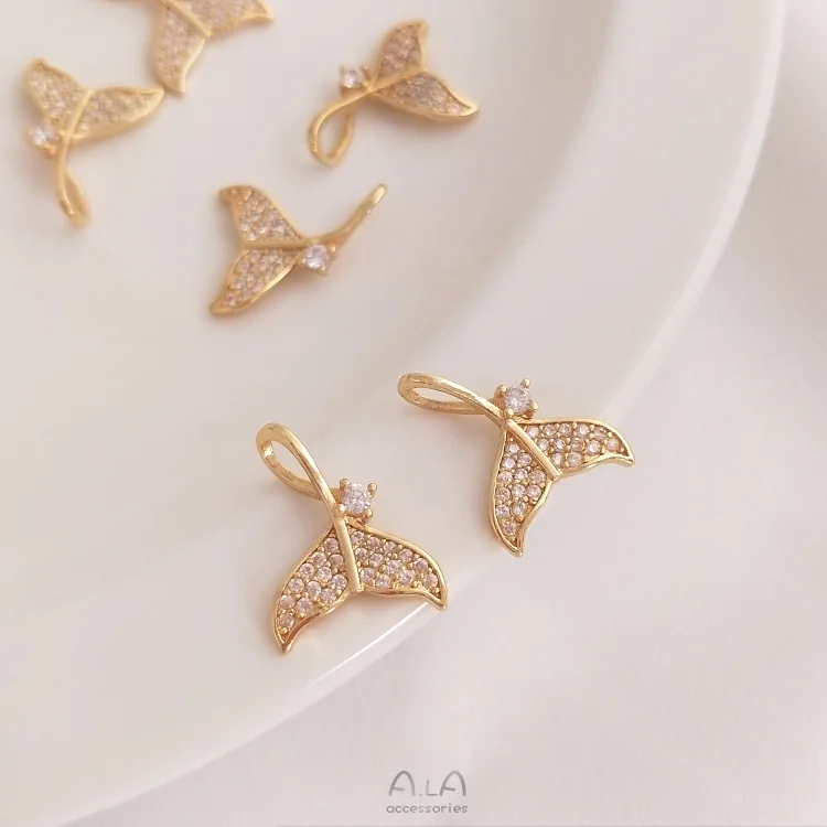 

Подвески из меди с натуральным цирконом, 14 к, 10 шт.